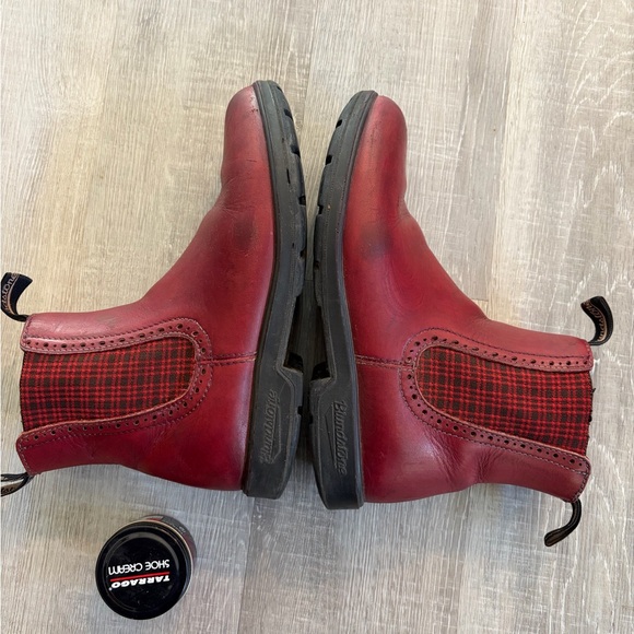 Blundstone 1442 Burgundy Rub with Tartan Elastic Boot Women’s 9 - Picture 3 of 8